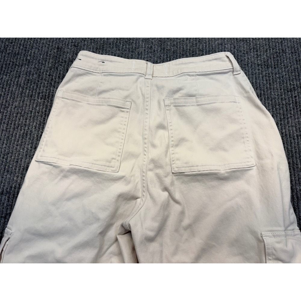 Hollister Ultra High-Rise Dad Pants Cream Cargo Utility W27L 5L/4L Off-White